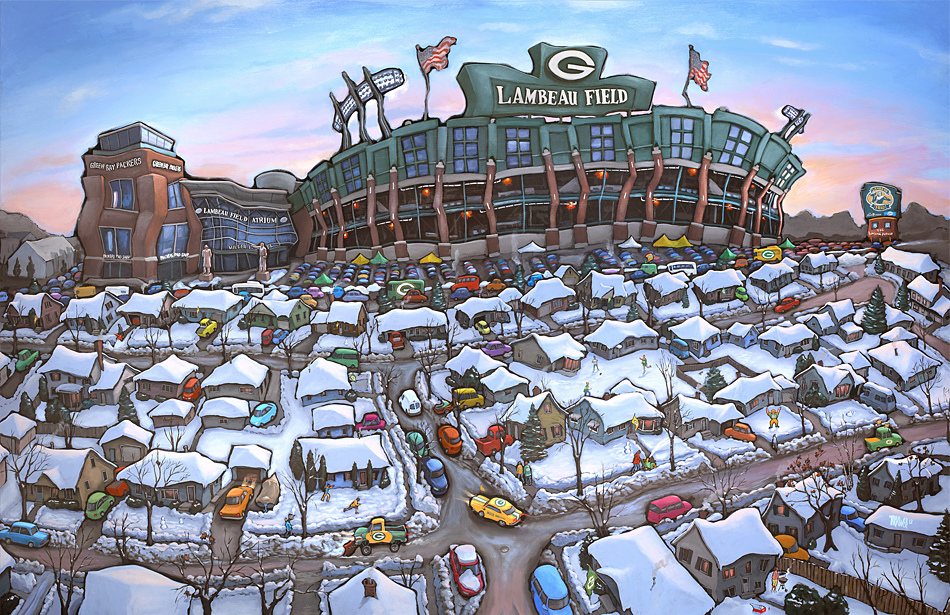 U.S. Bank Stadium Field Painted for Winter Whiteout Game