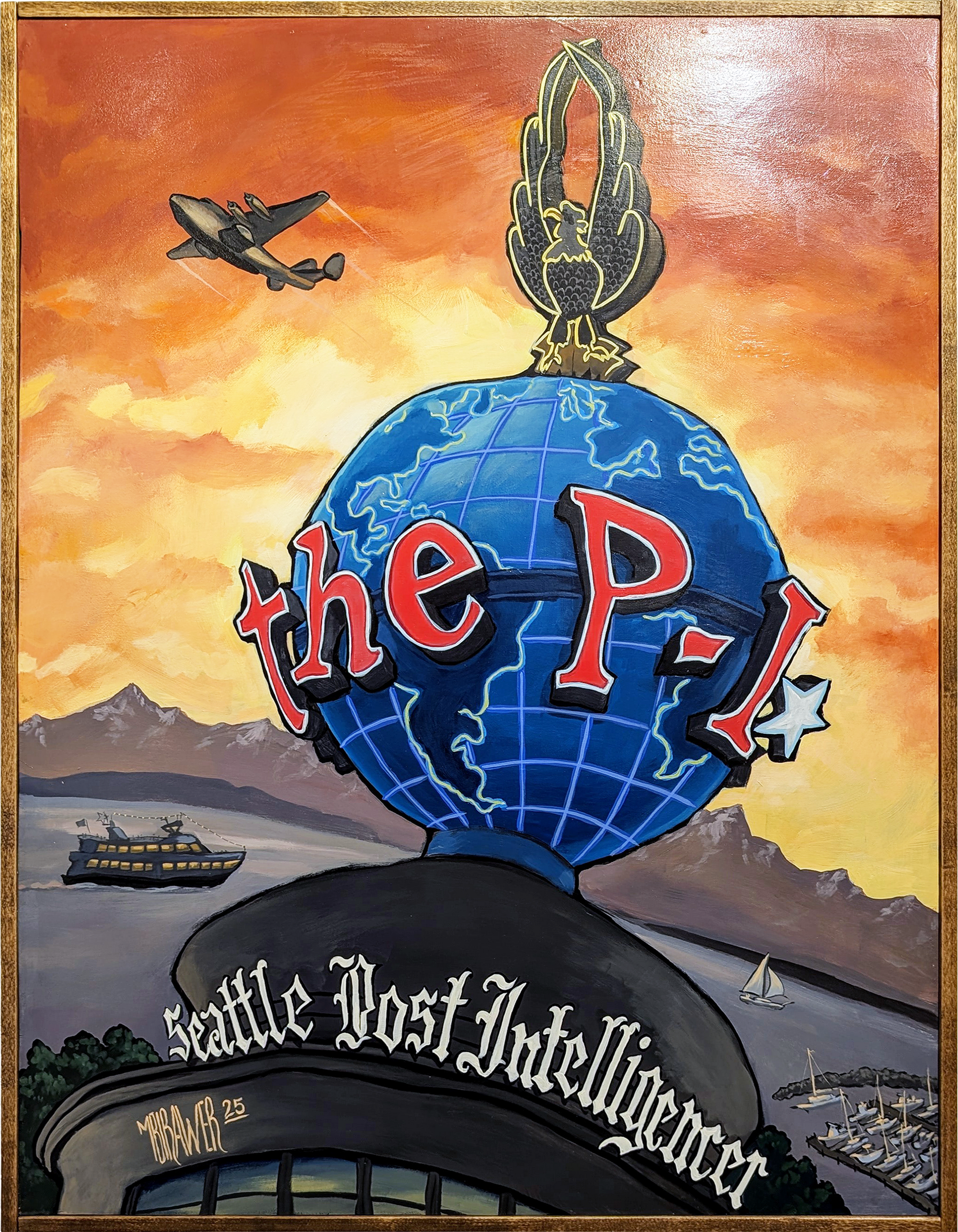 Seattle Post Intelligencer Original Painting - AVAILABLE