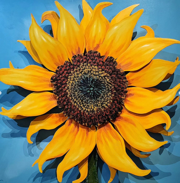 Sunflower Pop Outs Original Painting - Michael Birawer